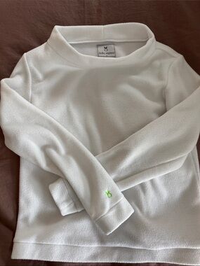 Dudley Stephens White Vello Fleece Boatneck Pullover